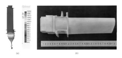 Temperature field distribution during directional solidification