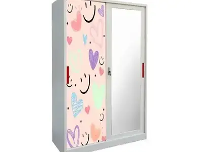 2 Sliding Door Printed Wardrobe