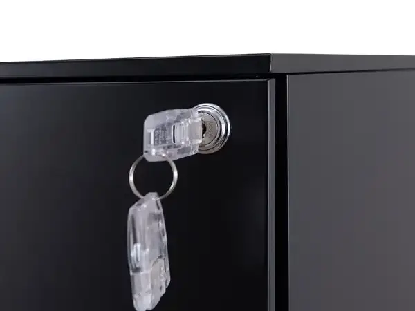 Black 3 Drawers Moblie Pedestal Steel File Cabinet