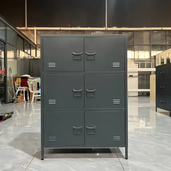 Household High Foot 6 Door With Visibility Laminate Cabinet