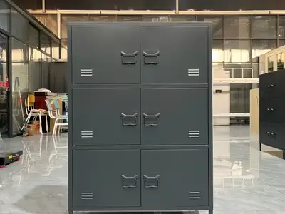 Household High Foot 6 Door With Visibility Laminate Cabinet