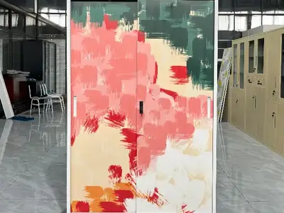 Lovely Pink Color 2 Silding Door Wardrobe