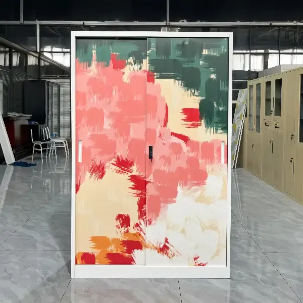 Lovely Pink Color 2 Silding Door Wardrobe