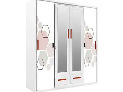 Metal Wardrobe with Mirror