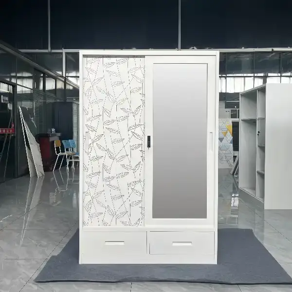 Metal Wardrobe with 2 Drawers