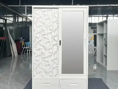 Metal Wardrobe with 2 Drawers