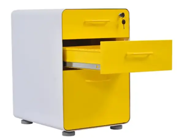 Metal 3 Drawers Filing Cabinet with Wheels