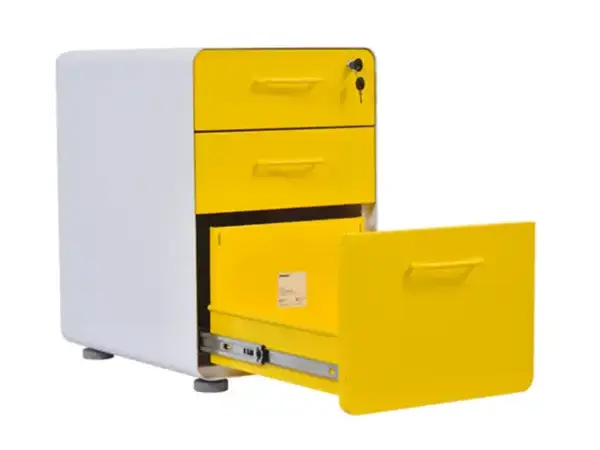 Metal 3 Drawers Filing Cabinet with Wheels
