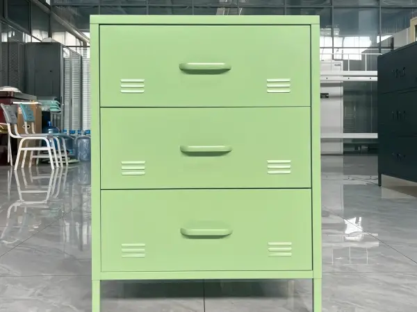 Mint Green 3 Drawer Tall Leg Storage Cabinet 1