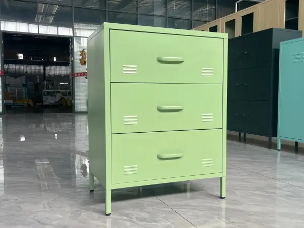 Mint Green 3 Drawer Tall Leg Storage Cabinet 2