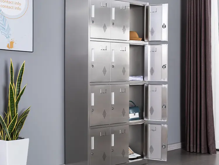 Stainless Steel 12 Locker Cabinet-1