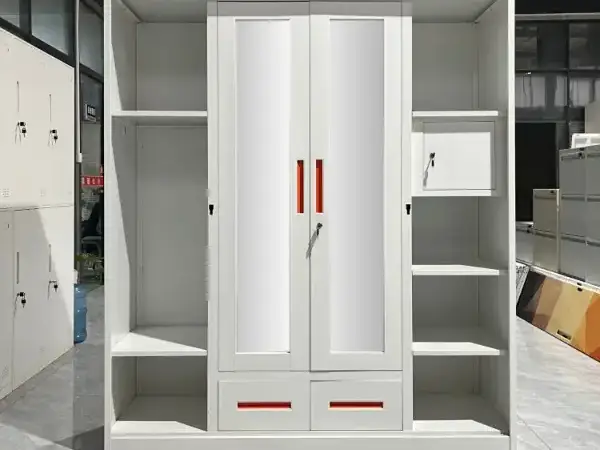 Steel 4-Door New Design Wardrobe With 2-Drawer