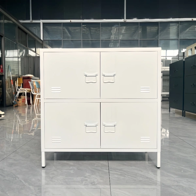White High Foot 4 Doors Low Cabinet
