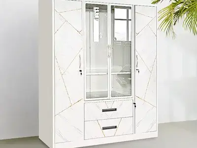 White Steel Wardrobe